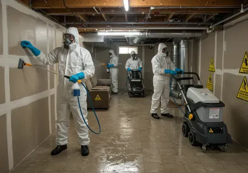 Basement Moisture Removal and Structural Drying process in McCrory, AR